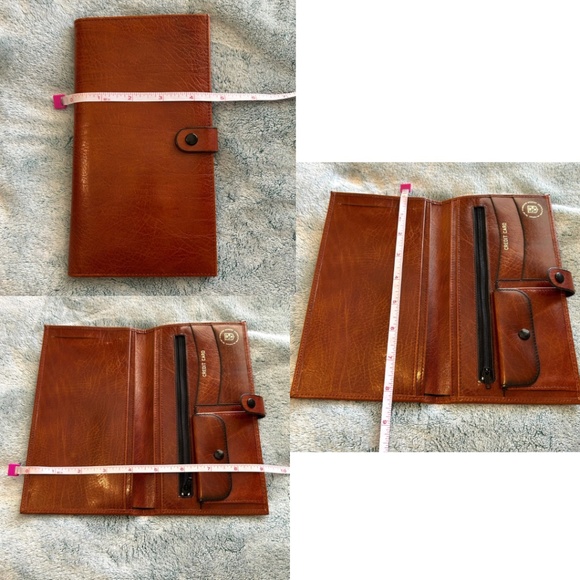 Vintage Leather Chequebook Wallet Made in Israel - Picture 11 of 13